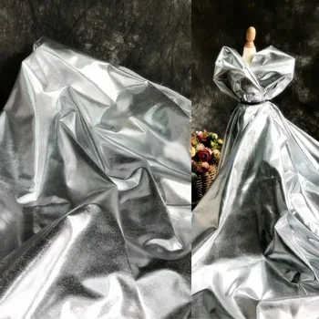 Огледало-сребриста мека светоотражающая еластична облекло за творчество с мек огледално покритие Дизайнерски кожени облекла от Плат за дрехи