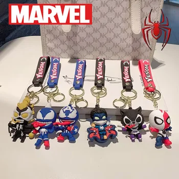 Нов ключодържател Marvel Venom, аниме-ключодържател, Окачване, Avengers, спайдърмен, аниме-ключодържател, творчески карикатура, чантата за ключовете от колата, куклени окачване
