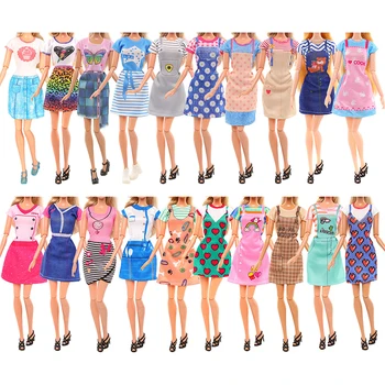 Куклено рокля за миниатюрни кукли от 1 бр., къса пола, блуза, летни дрехи, модни дрехи за кукли 30 см